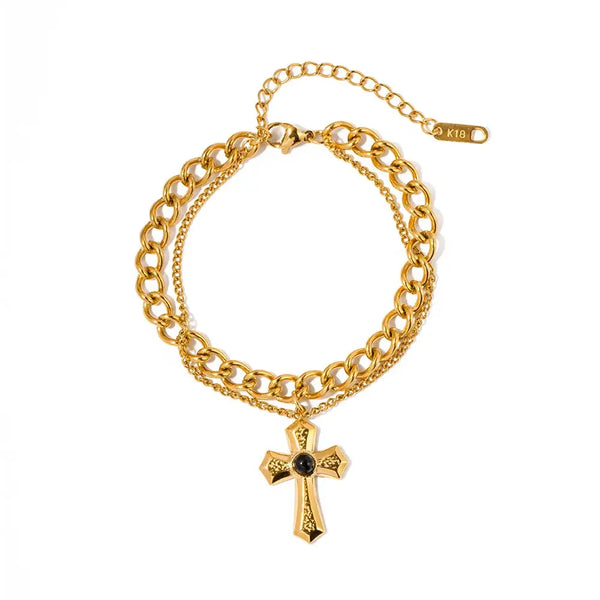 Gold Cross Bracelet