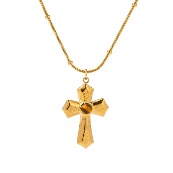 Custom Gem Cross Necklace